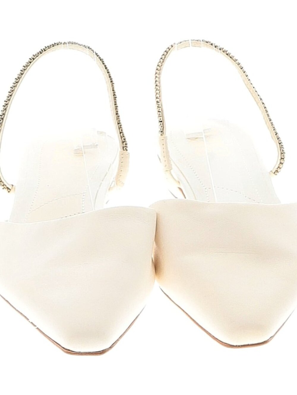 NEW Franco Sarto White Leather Mules with Pointed Toe Size 10